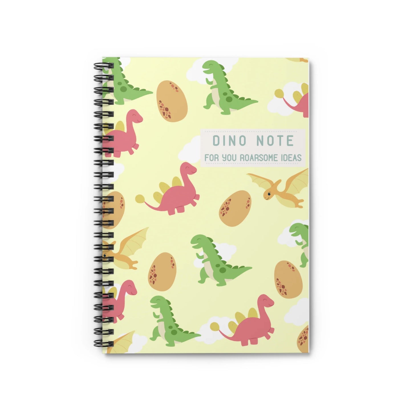 Your Dino Note Spiral Notebook - (5 Colors - Blue, Mint, Pink, Yellow, Purple)