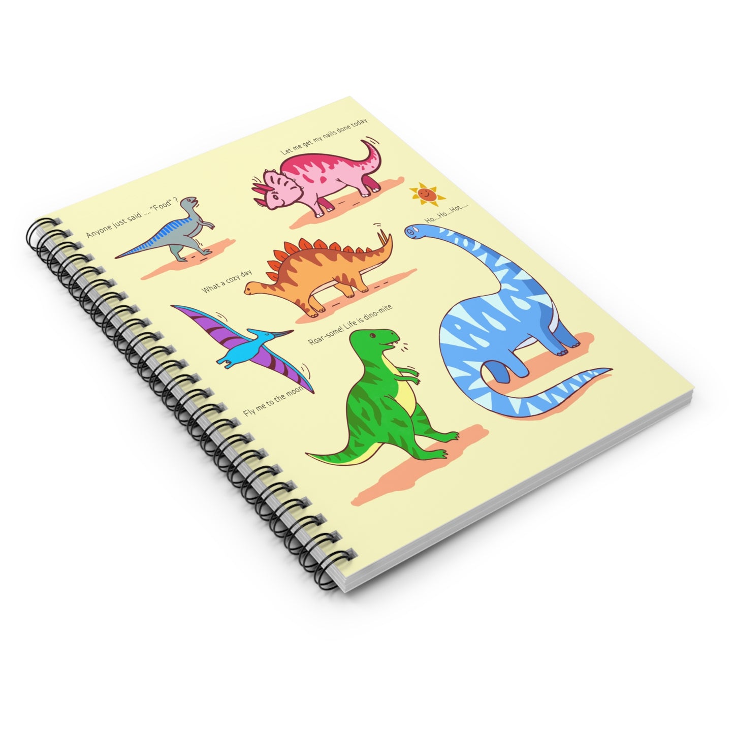 DinoVerse Delights Spiral Notebook - Ruled Line Yellow