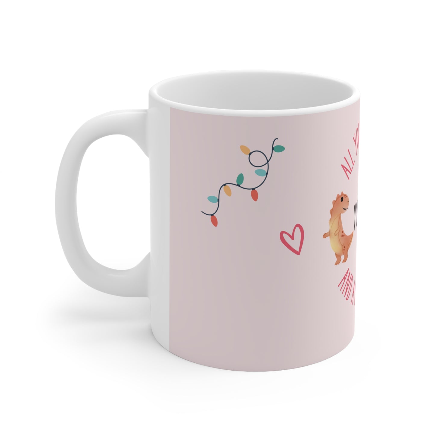 DinoLove Duo Loving Valentine Ceramic Mug 11oz [Customizable!]