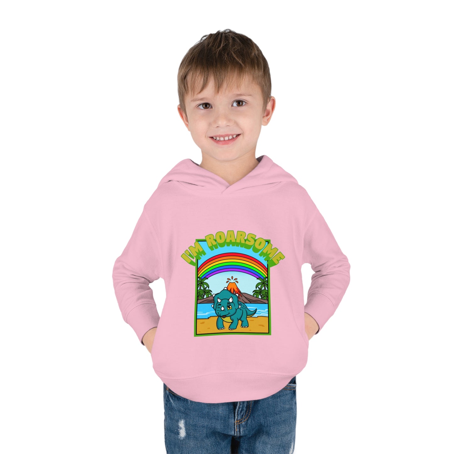 I'm Roarsome! Toddler Pullover Fleece Hoodie -Triceratop (4 colors)