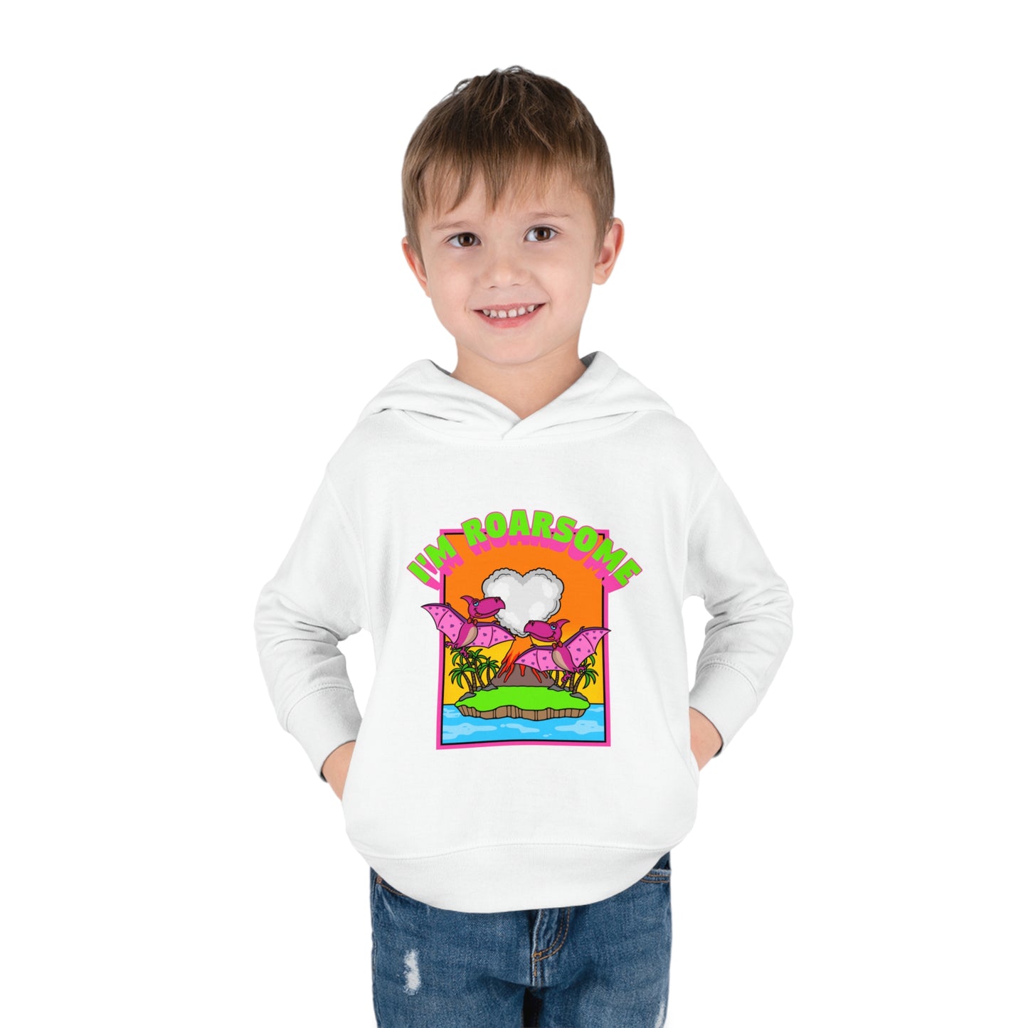 I'm Roarsome ! Toddler Pullover Fleece Hoodie - Pterodactylus (4 Colours)