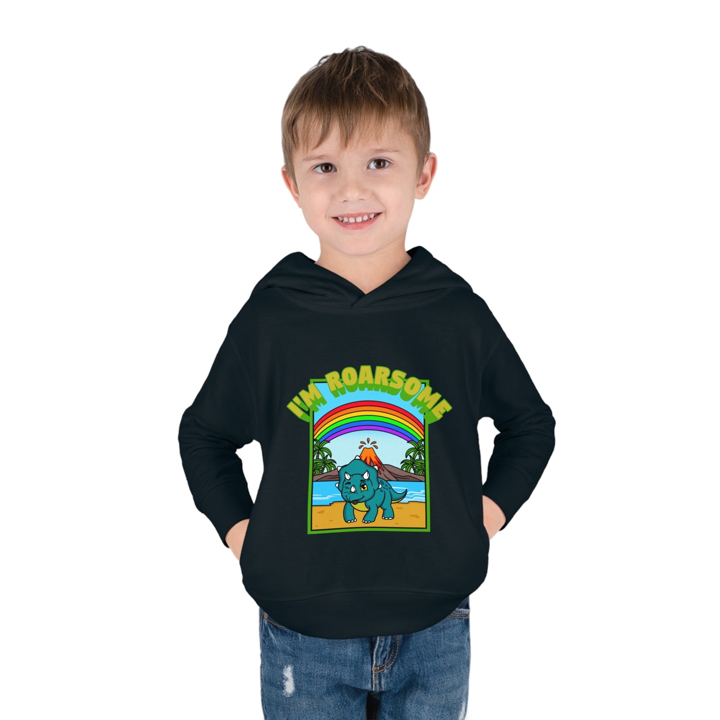 I'm Roarsome! Toddler Pullover Fleece Hoodie -Triceratop (4 colors)