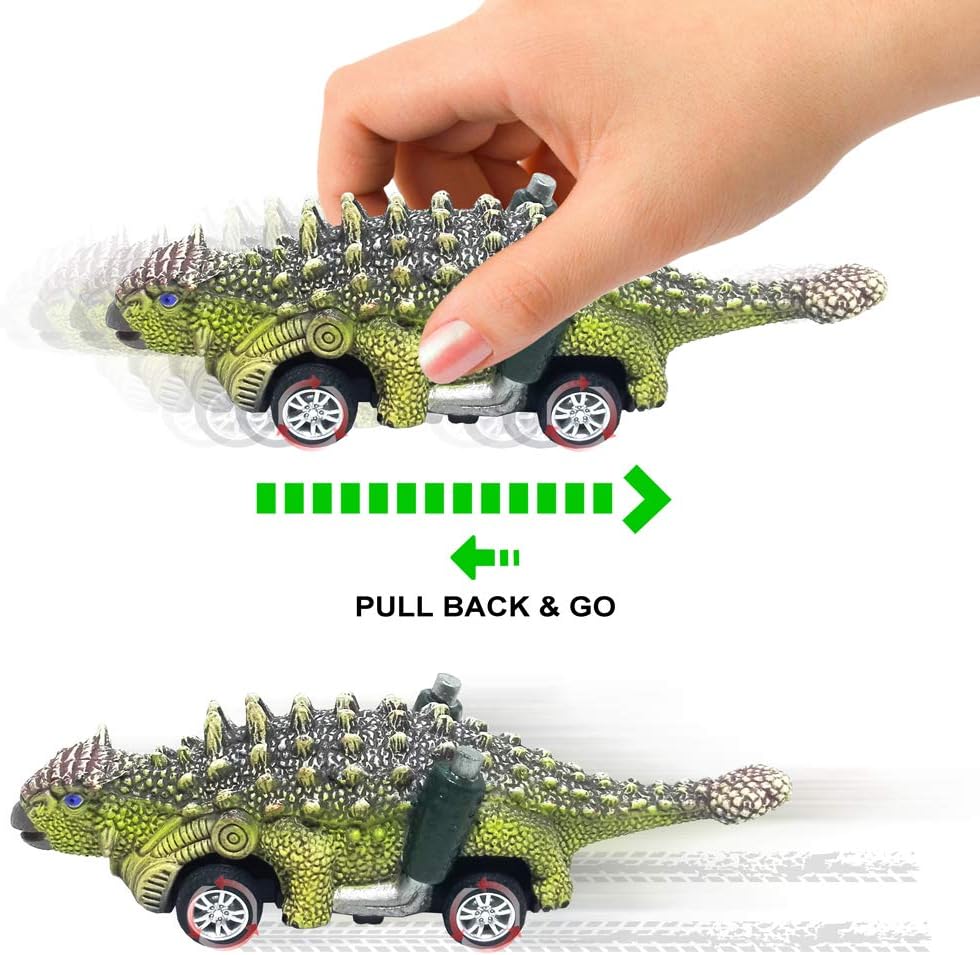 Dinosaur Toy Pull Back Cars (6 Pack)