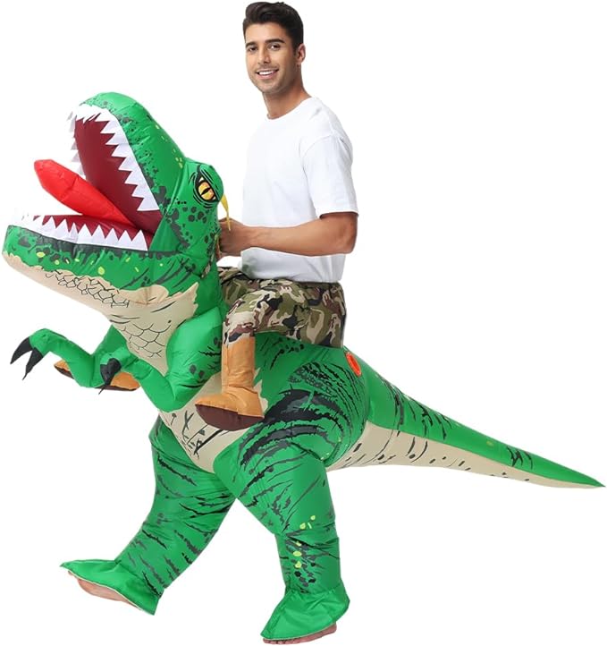 Inflatable Riding T Rex Costume Funny Halloween Costumes for Party