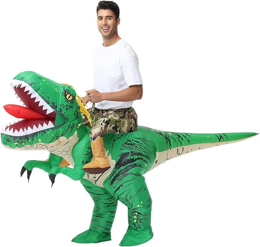 Inflatable Riding T Rex Costume Funny Halloween Costumes for Party