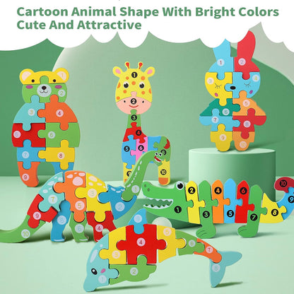 Wooden Dinosaur Puzzles for Kids