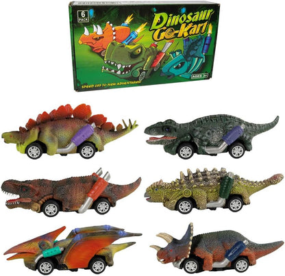 Dinosaur Toy Pull Back Cars (6 Pack)