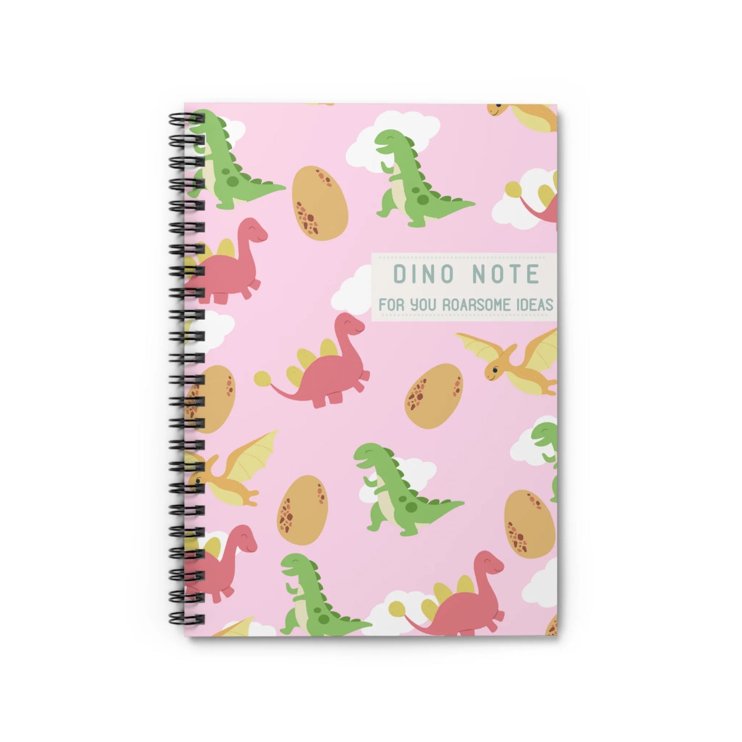 Your Dino Note Spiral Notebook - (5 Colors - Blue, Mint, Pink, Yellow, Purple)