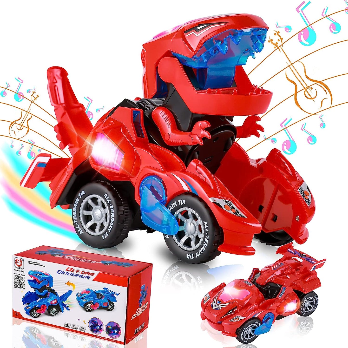 Dinosaur Car Toy with Light Music for Toddlers