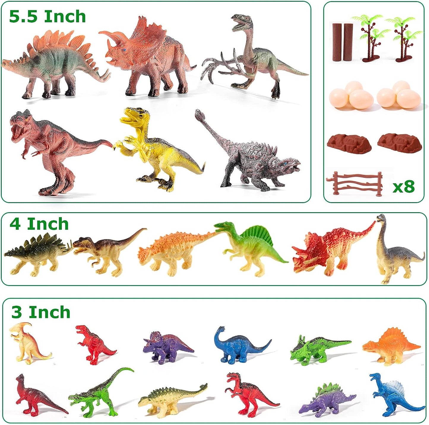 Realistic Dinosaur Toys for Kids 3-5 (45 Pieces)