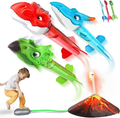 Neoot Toys for Boys Age 3-12, Dinosaurs Toys for Kids, Rocket Launcher - Outdoor Toys, Launch up to 100 ft