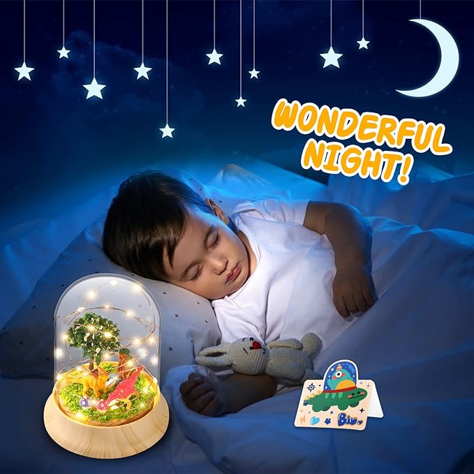 Dinosaur Night Light(USB Upgrade Version),Build Your Own Dinosaur Toys for Kids, Dinosaur Craft Kit-The Ideal Birthday Christmas Gifts