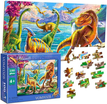 Puzzles for Kids Ages 4-8 Year Old,100 Piece Dinosaur Puzzles for Toddler 4-5, 6-8 Jigsaw Puzzle for Toddler Children Learning Educational Puzzles Toys for Boys and Girls…