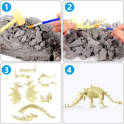 Dinosaur Dig Kit for Kids - Dinosaur Fossil Dig ExcaDinosaur Dig Kit for Kids - Dinosaur Fossil Dig Excavation Kit, Dinosaur Fossils T-Rex- Perfect Education Dinosaur DIY Toys Gift for Boys and Girls