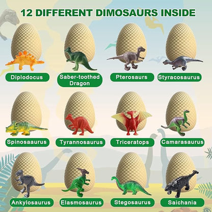 STEM - Dinosaur Eggs - Dino Egg Dig Kit Dinosaur Toys for Kids,Dig it Up a Dozen Easter Eggs Discover Surprise Dinosaurs, Archaeology Science