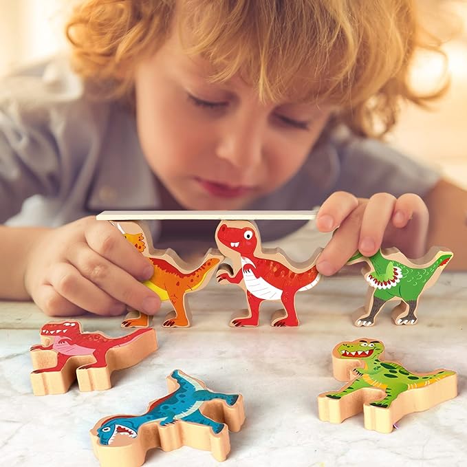 STEM - 14 Pieces Dinosaur Stacking Toys Stocking Stuffers for Kids