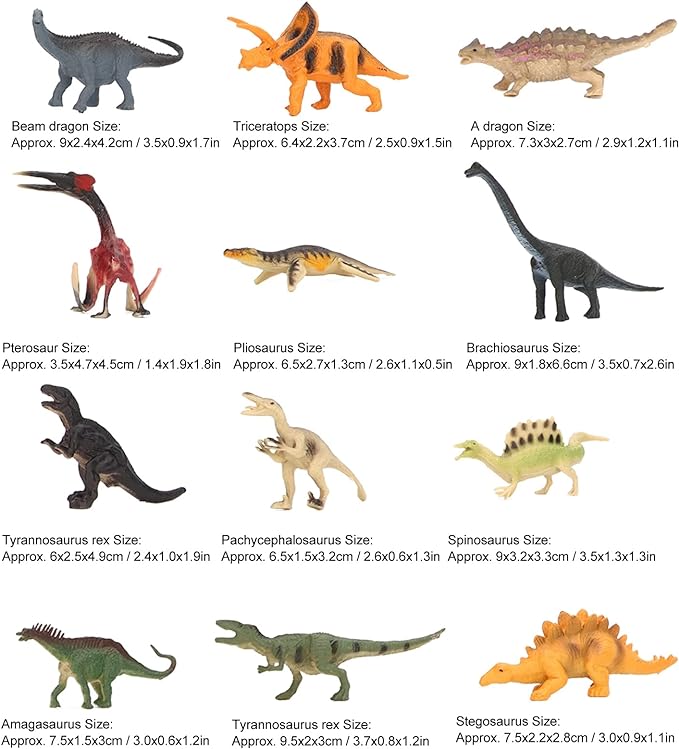 Mini Dinosaur Figures 12 Pieces