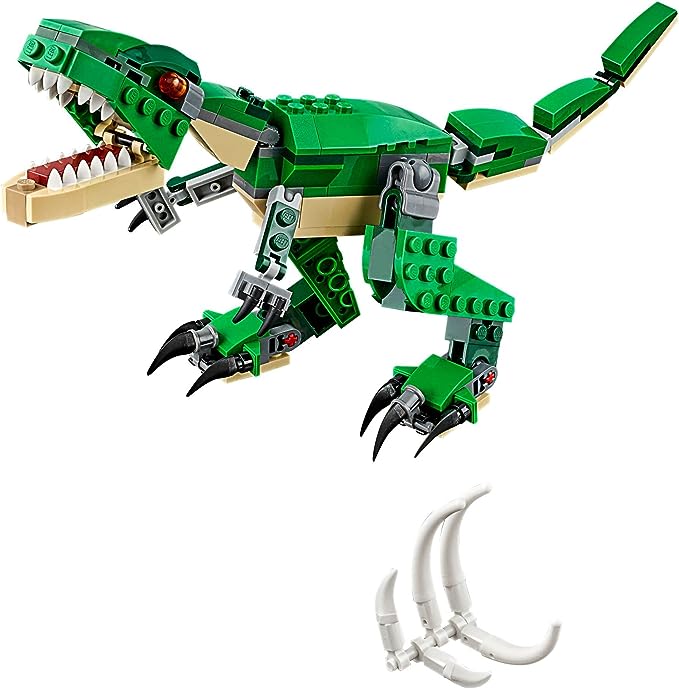 LEGO Creator 3 in 1 Mighty Dinosaur Toy, Transforms from T. rex to Triceratops to Pterodactyl Dinosaur Figures 31058