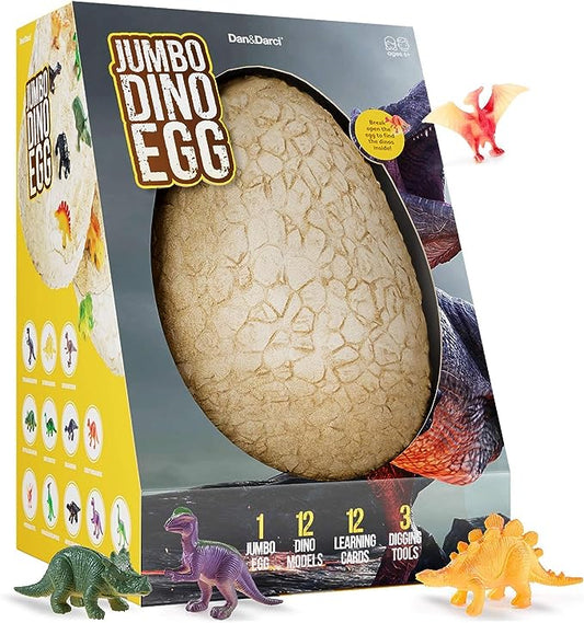 Jumbo Dino Egg - Unearth 12 Unique Large Surprise Dinosaurs in One Giant Filled Egg - Discover Dinosaur Archaeology Science STEM Crafts Gifts for Boys & Girls…