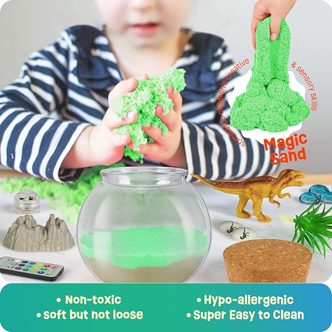 Dinosaur Gifts for Boys - Dinosaur Terrarium Kit for Kids- Arts and Crafts Kit for Kids - Best Boys Presents Stuff