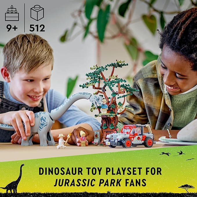 LEGO Jurassic Park Brachiosaurus Discovery 76960 30th Anniversary Dinosaur Toy, Jurassic World, Features a Large Dinosaur Figure and Brick Built Jeep Wrangler Car Toy