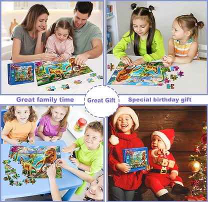 Puzzles for Kids Ages 4-8 Year Old,100 Piece Dinosaur Puzzles for Toddler 4-5, 6-8 Jigsaw Puzzle for Toddler Children Learning Educational Puzzles Toys for Boys and Girls…