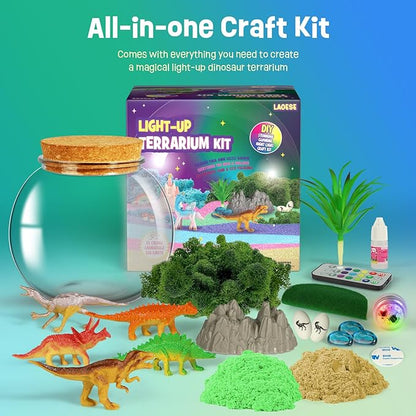 Dinosaur Gifts for Boys - Dinosaur Terrarium Kit for Kids- Arts and Crafts Kit for Kids - Best Boys Presents Stuff