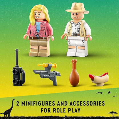 LEGO Jurassic Park Velociraptor Escape Featuring a Buildable Dinosaur Pen, Off-Roader Vehicle and 2 Minifigures